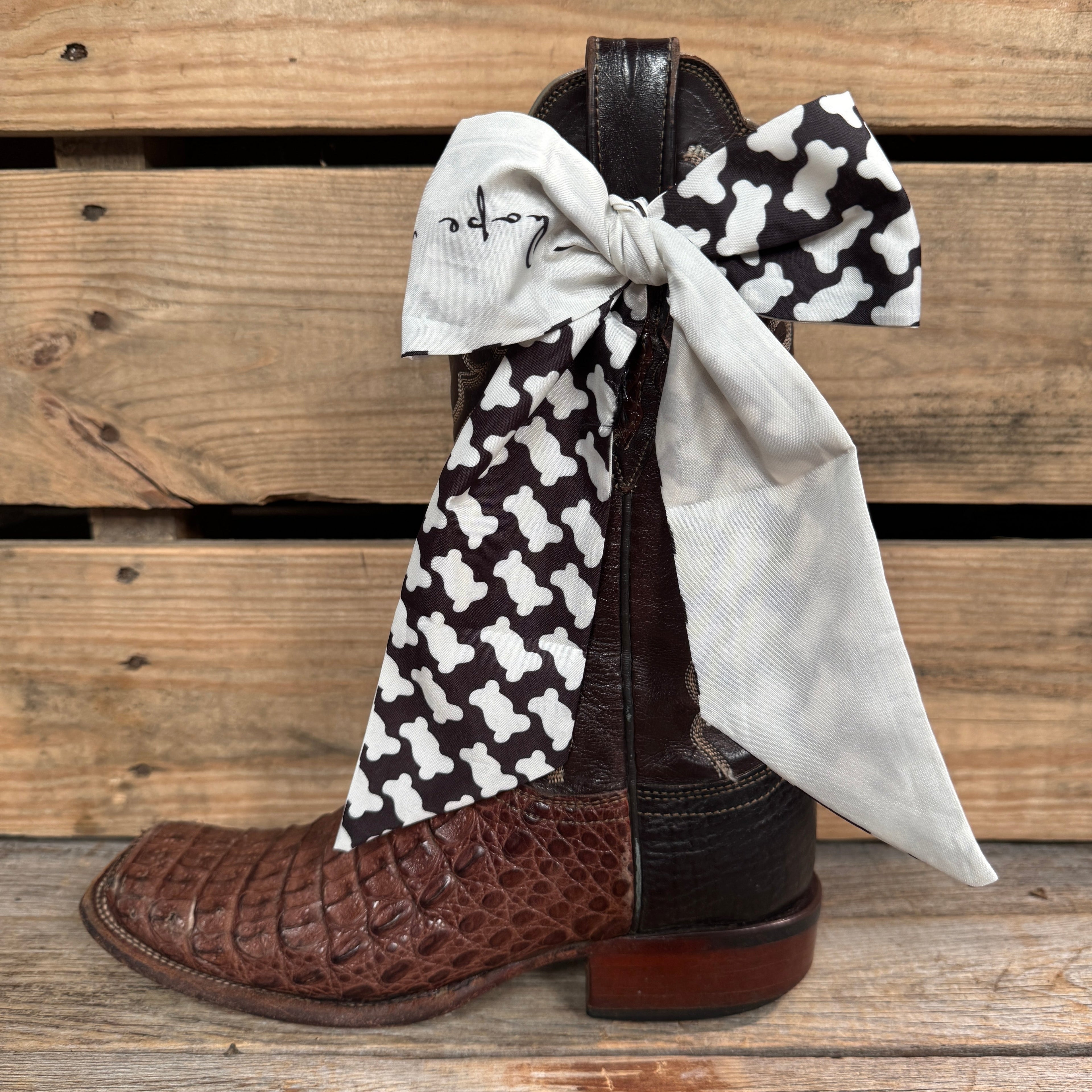 Black and White Western Skinny Mini Wild Rag Scarf / Cowgirl Necktie  #TW112