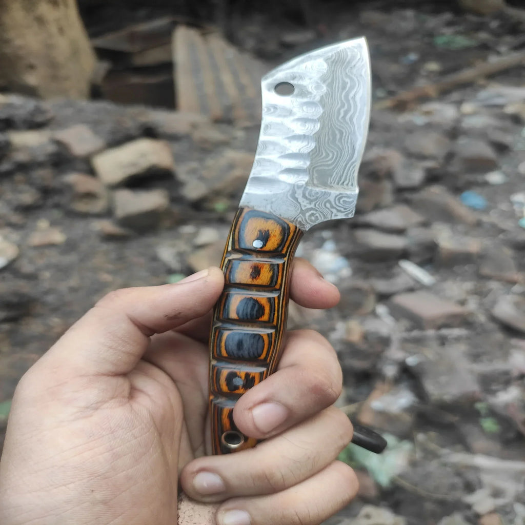 Handmade Damascus Mini EDC Knife — Everyday Carry Survival Tool