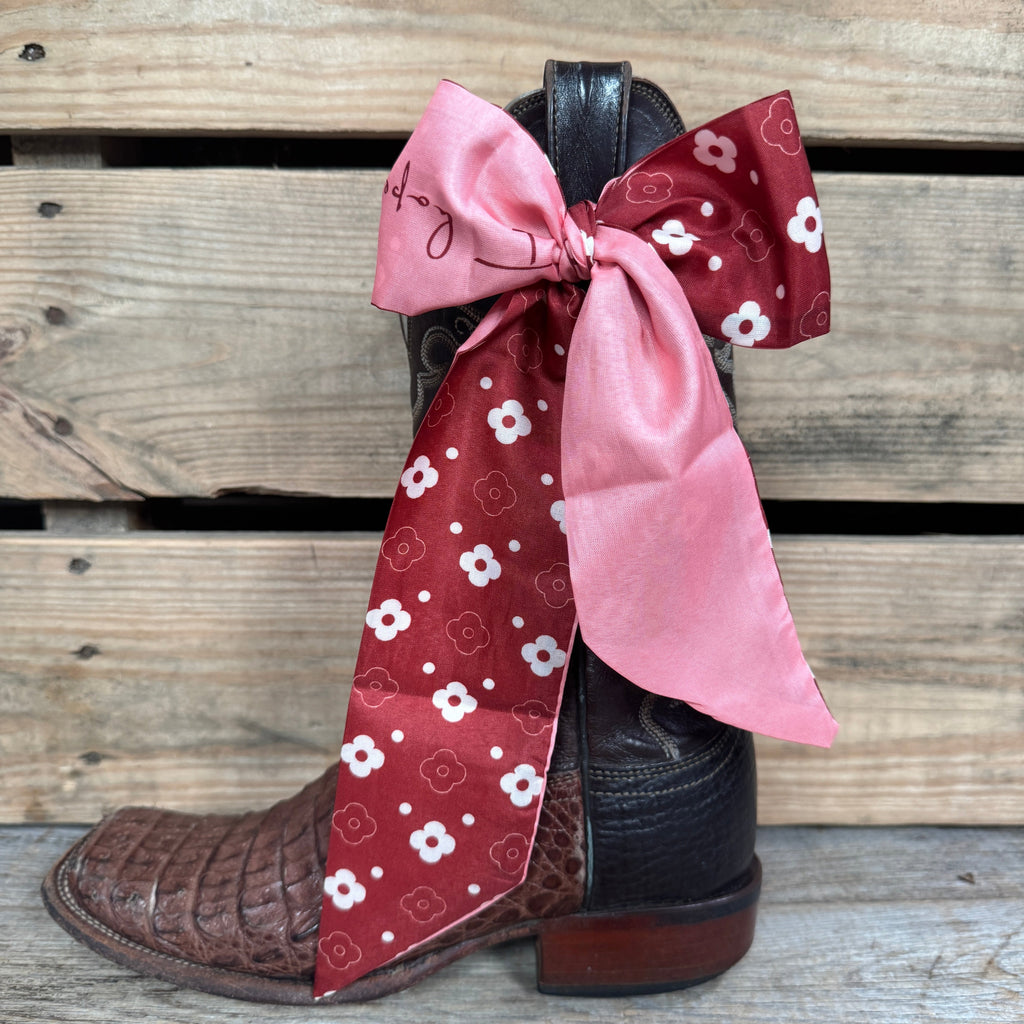 Burgundy Western Skinny Mini Wild Rag Scarf / Cowgirl Necktie  #TW125