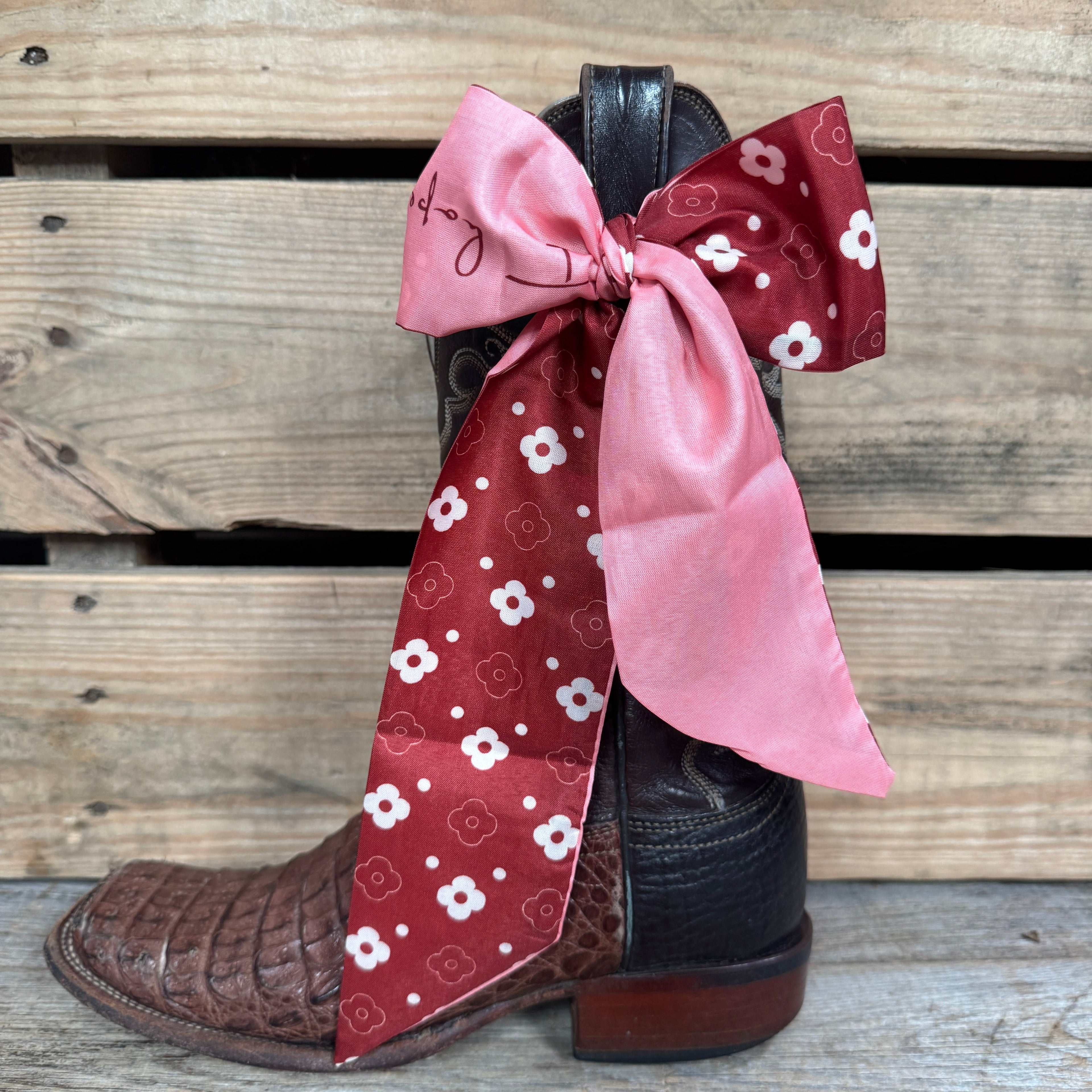 Burgundy Western Skinny Mini Wild Rag Scarf / Cowgirl Necktie  #TW125
