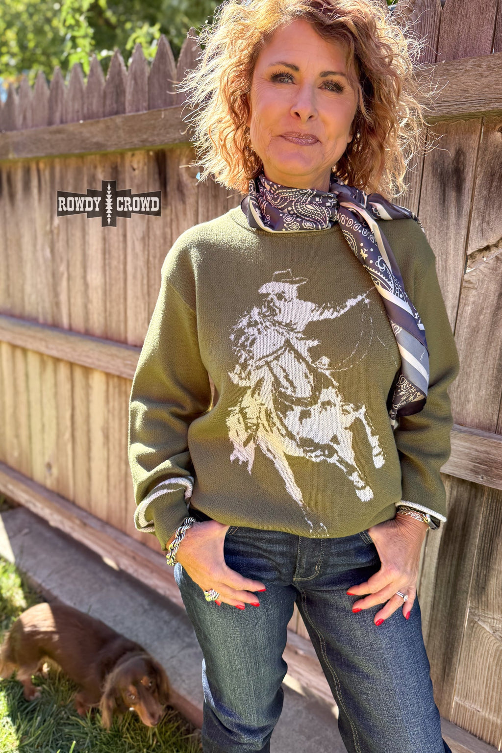 DS OLIVE Wild & Western Sweater by Rowdy Crowd Clothing - product image 5