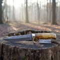 Sheffield Style Bowie Knife Damascus Clip Point Blade Brass Guard Bone Handle Handmade Fixed Blade