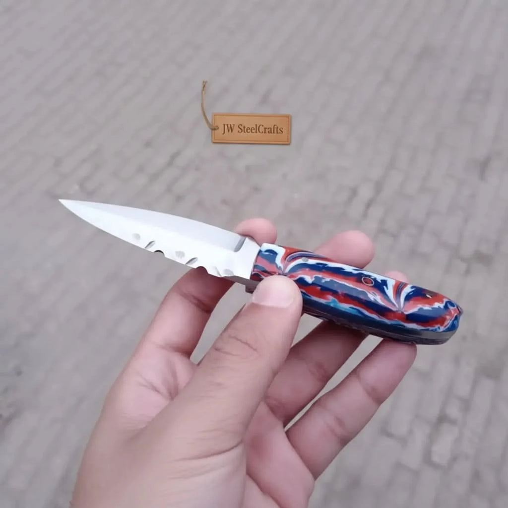 Handmade Skinner Knife Resin Handle Fixed Blade Hunting Knife JW SteelCrafts