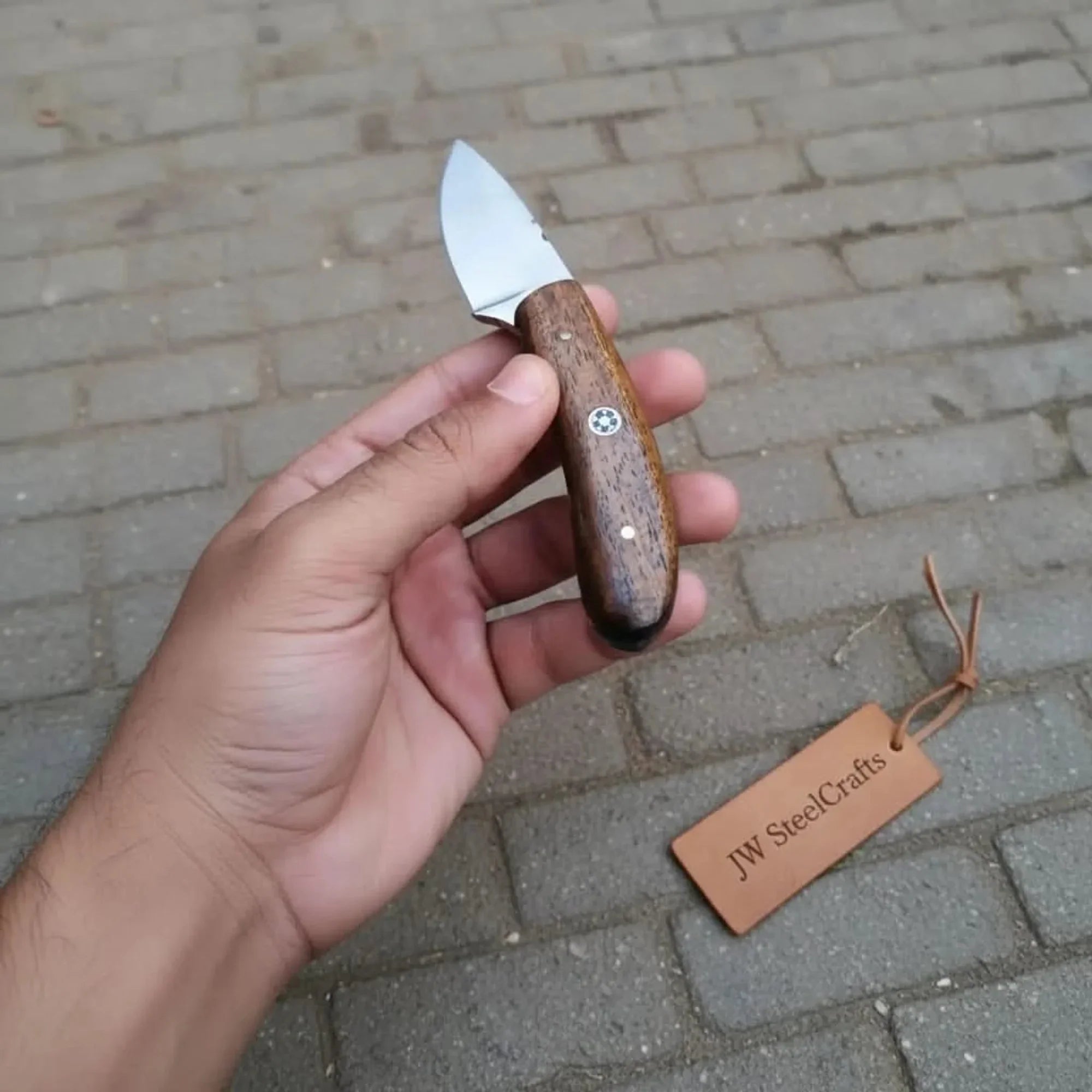 Ram Horn Black Resin Skinner Hunting Knife Rosewood Handle Fixed Blade Hunting Knife