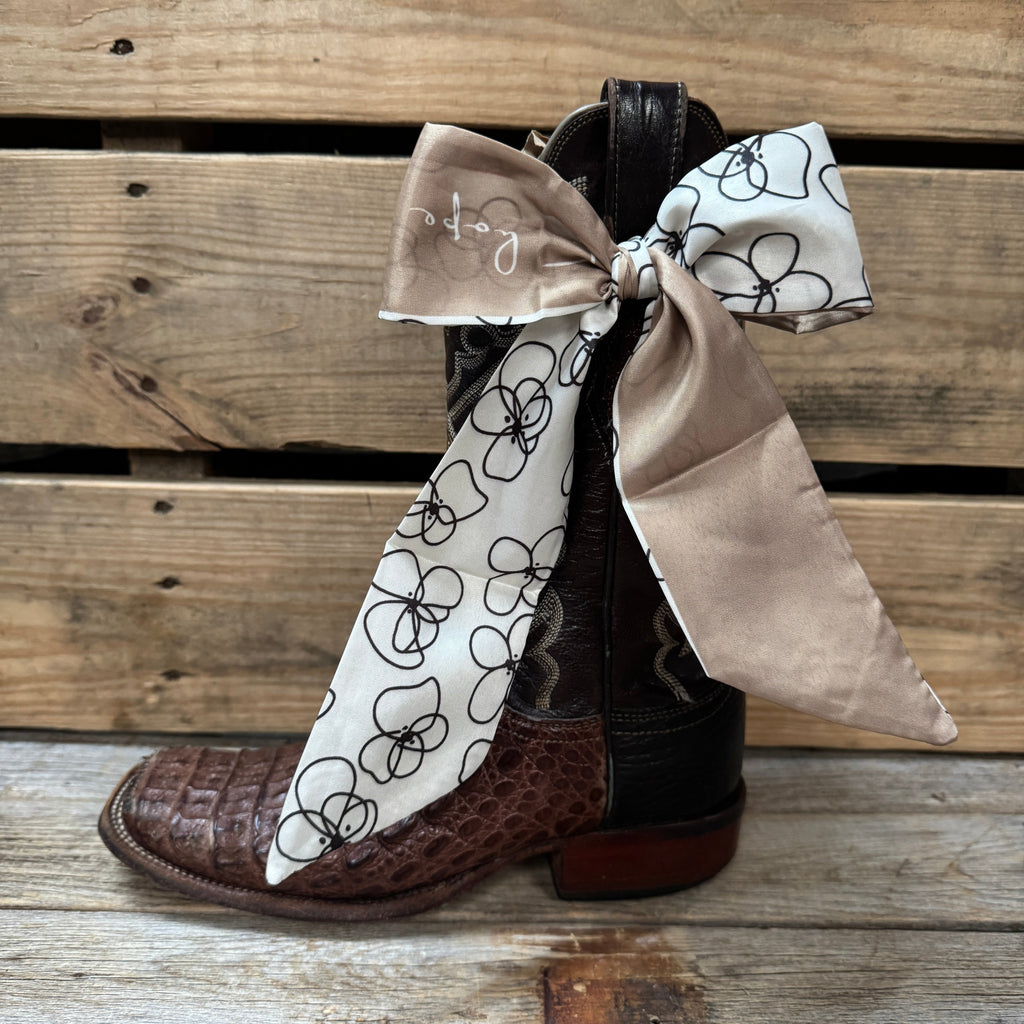Cream Western Skinny Mini Wild Rag Scarf / Cowgirl Necktie  #TW142