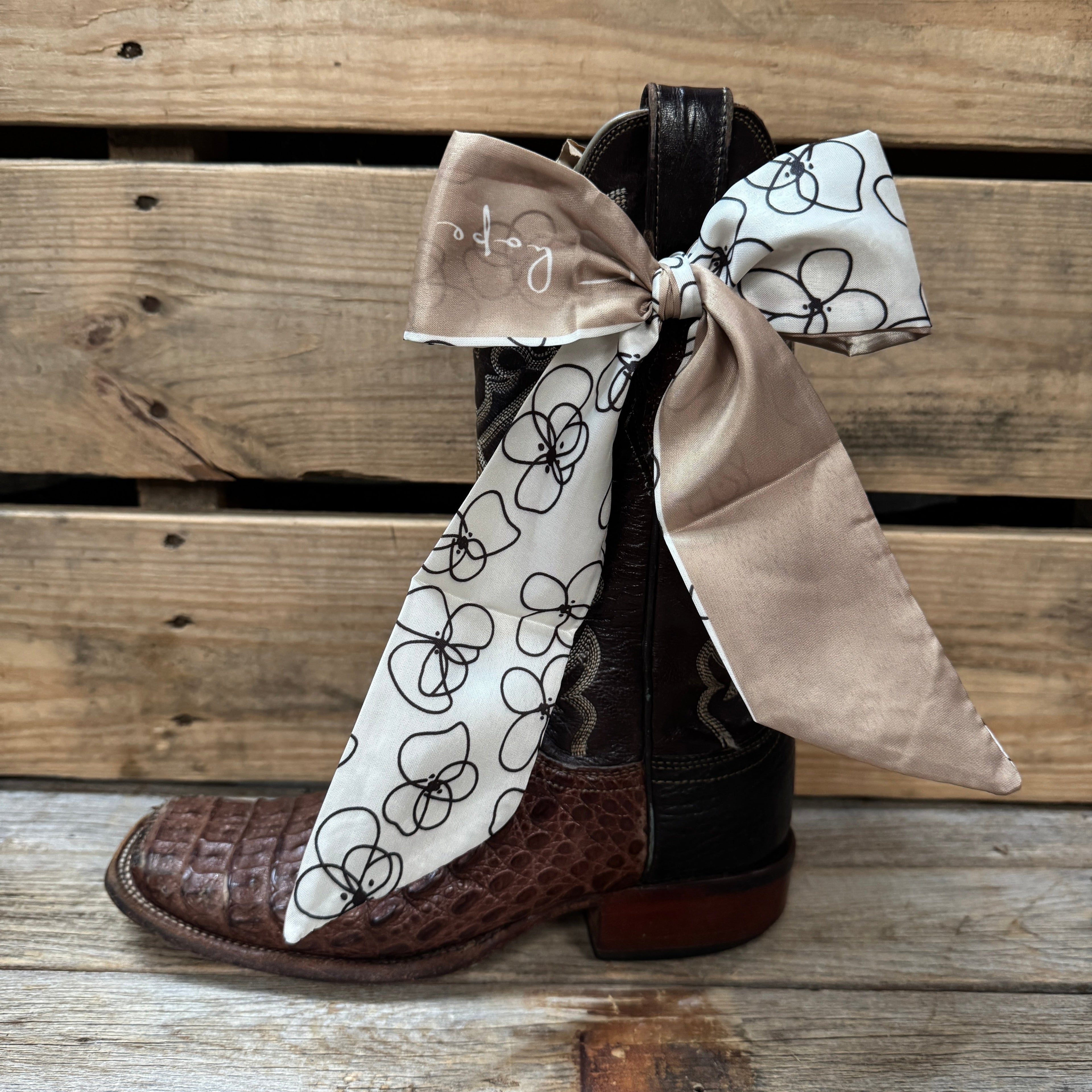 Cream Western Skinny Mini Wild Rag Scarf / Cowgirl Necktie  #TW142