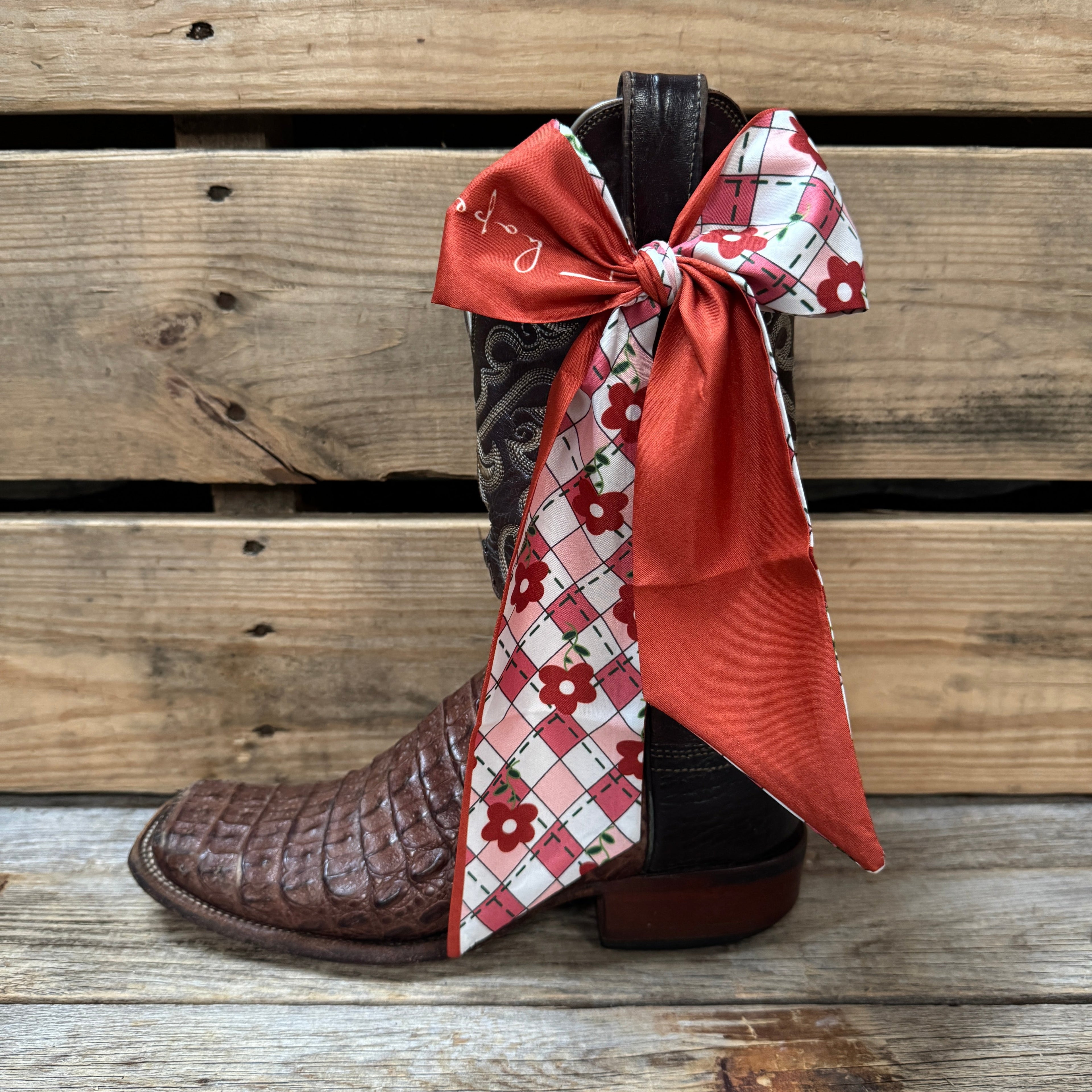 Red Western Skinny Mini Wild Rag Scarf / Cowgirl Necktie  #TW143