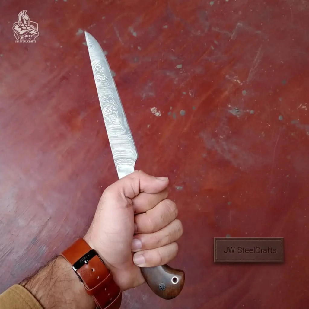 Handmade Damascus Fillet Knife - Premium Blade for Fish Processing & Trimming