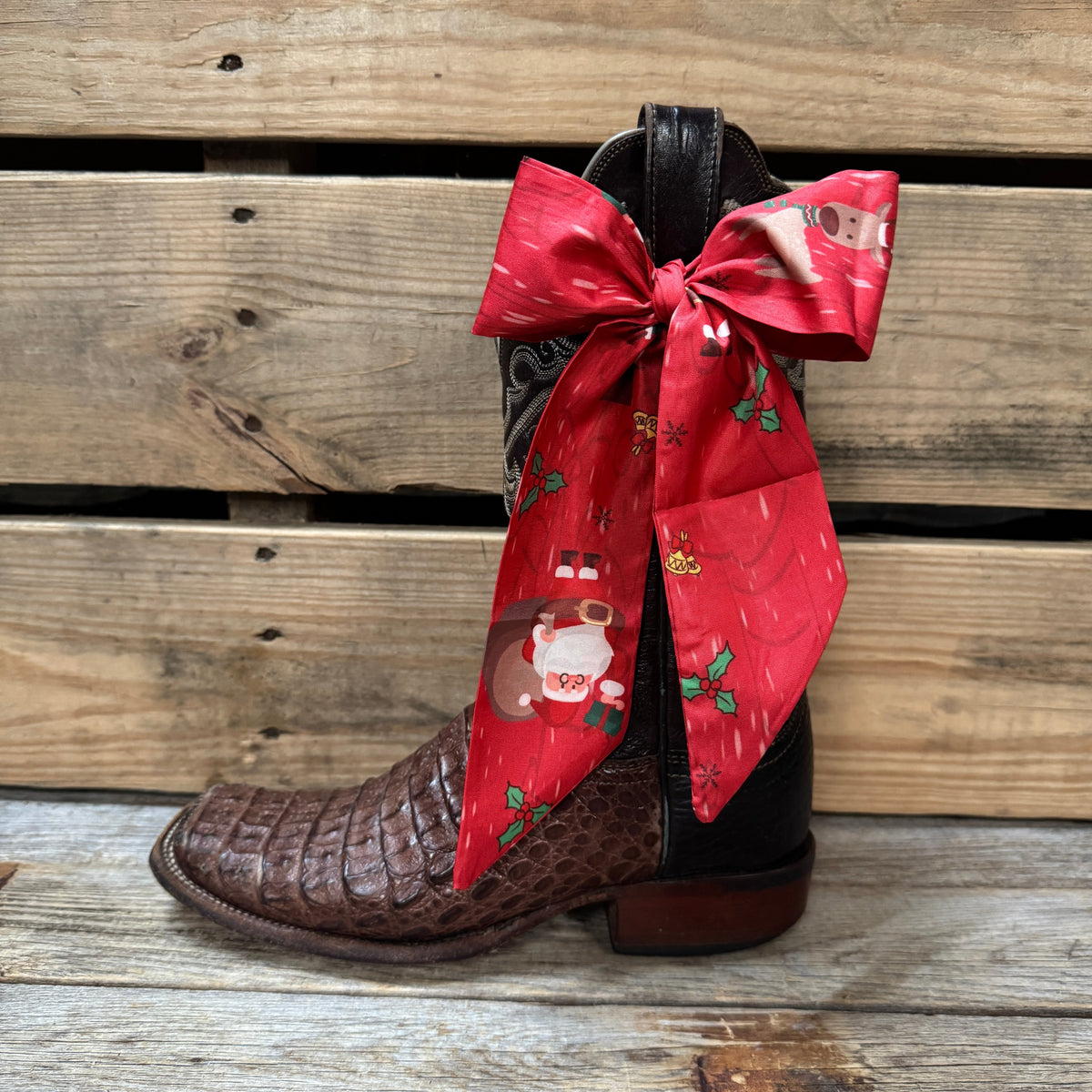 Red Holiday Western Skinny Mini Wild Rag Scarf / Cowgirl Necktie  #TW147