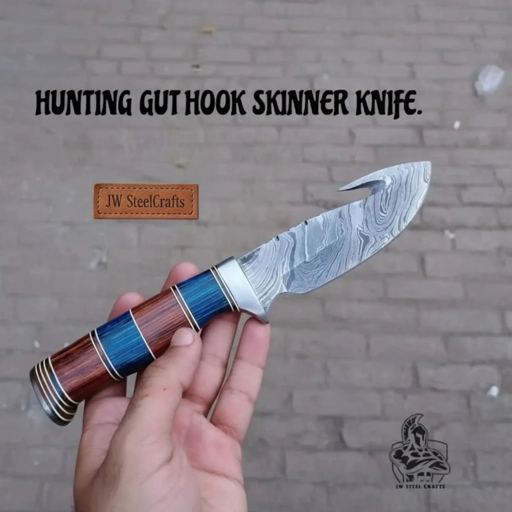 Custom Handmade Hunting Gut Hook Skinner Knife