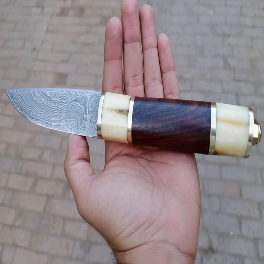 Skalder's Rosewood Seax Knife 11" Handmade Damascus Steel Viking Blade