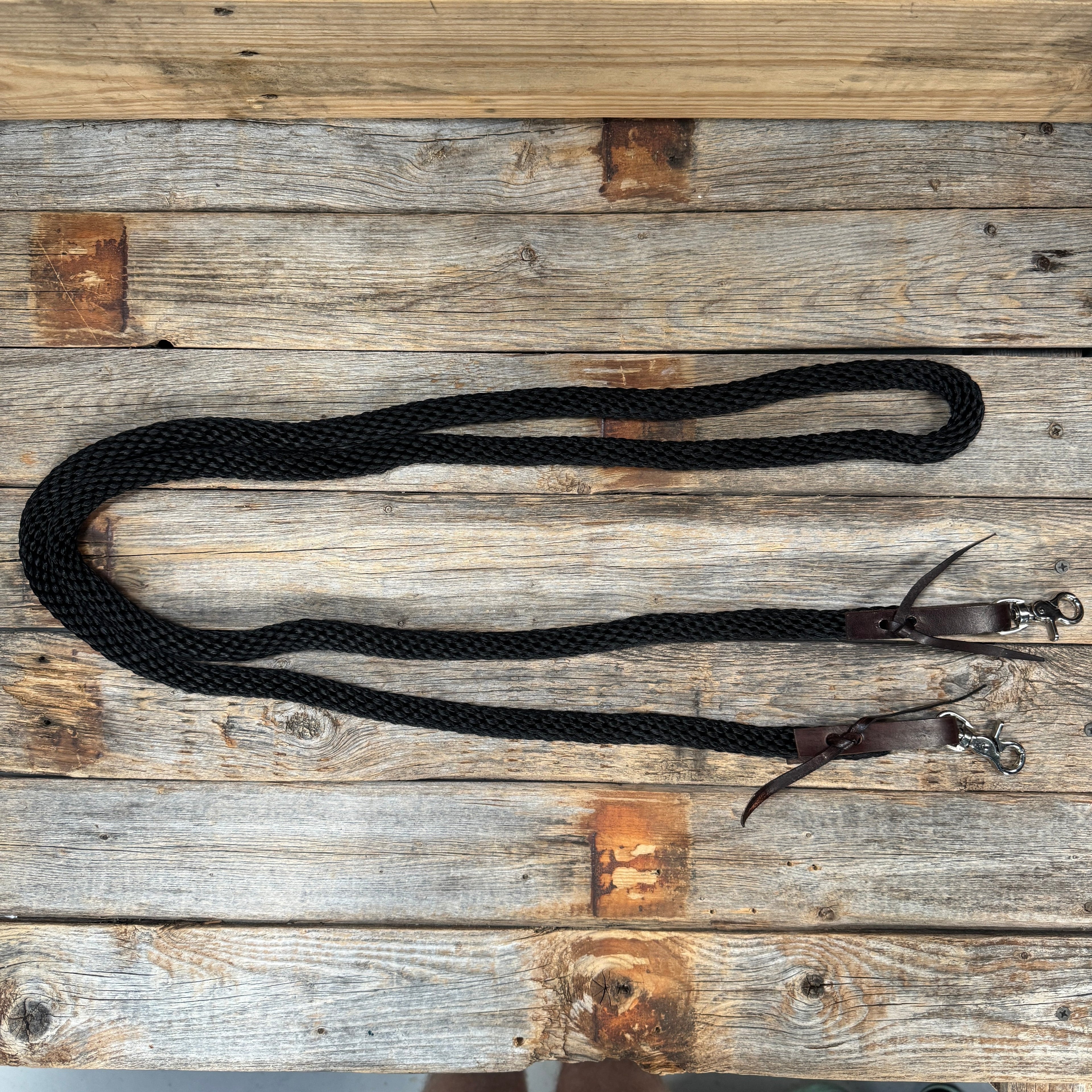 Black Nylon Barrel Racing Reins #NR101 — view 2