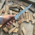 Hand-forged 13.5 Damascus Fish Fillet Knife – Flexible Full Tang with Ridged Texture Rosewood Handle