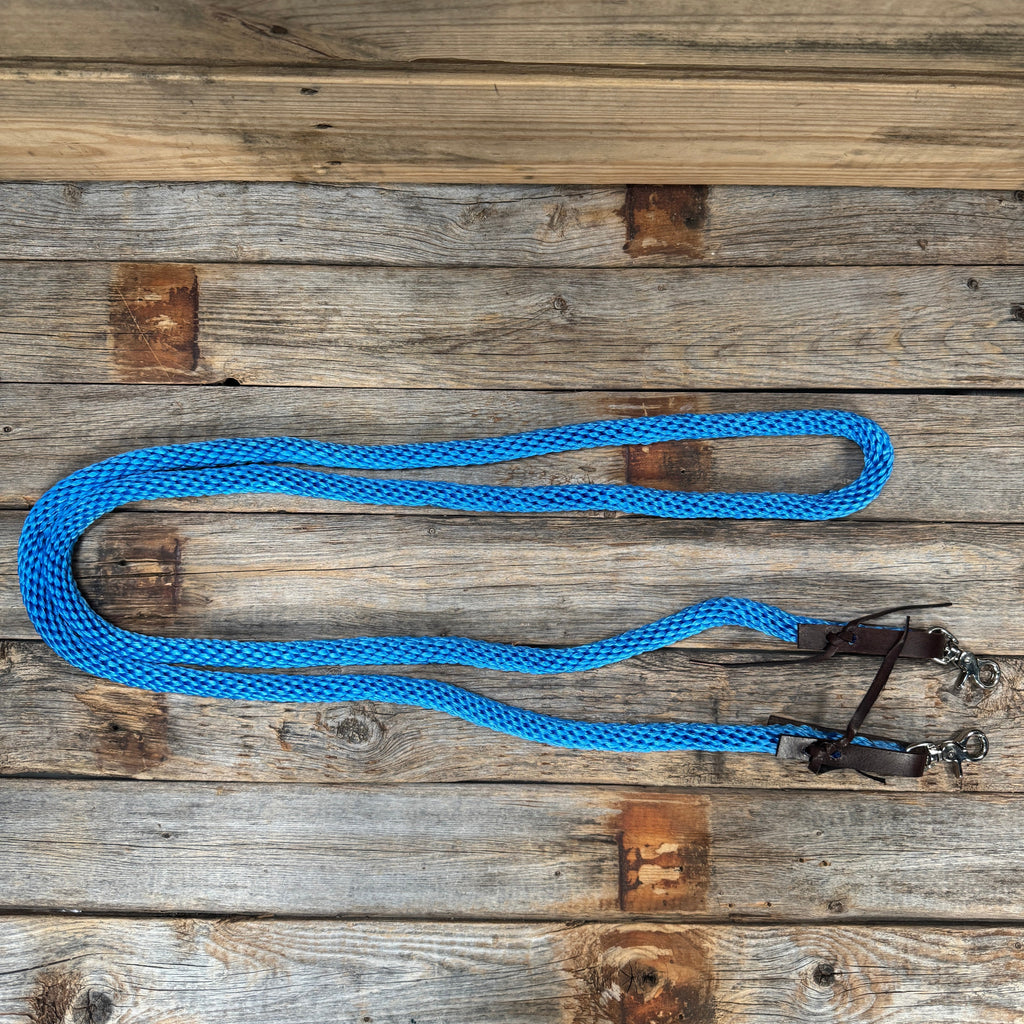 Blue Nylon Barrel Racing Reins #NR103 — view 2