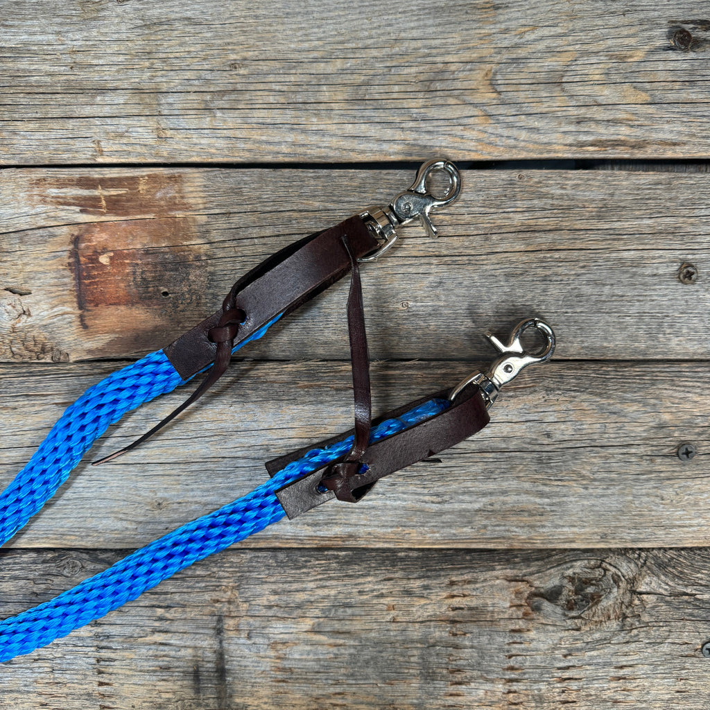 Blue Nylon Barrel Racing Reins #NR103 — view 3