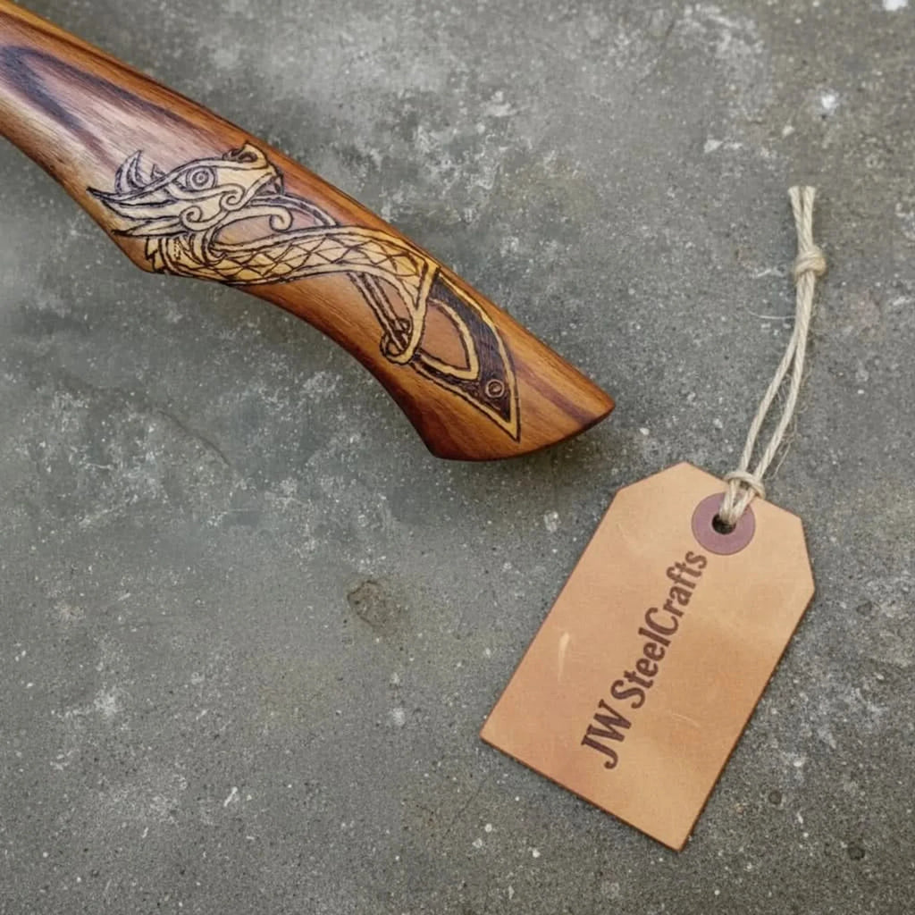 Skeggox Bearded Hatchet with Engraved Dragon Handle