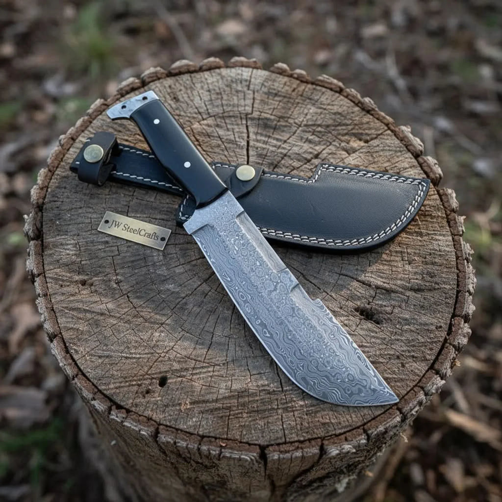 Hunting Knife Hunting 10.50" Tanto Style Knife with Buffalo Horn Handle with Sheath