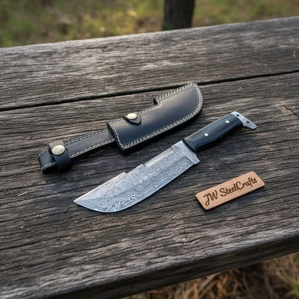 Hunting Knife Hunting 10.50" Tanto Style Knife with Buffalo Horn Handle with Sheath