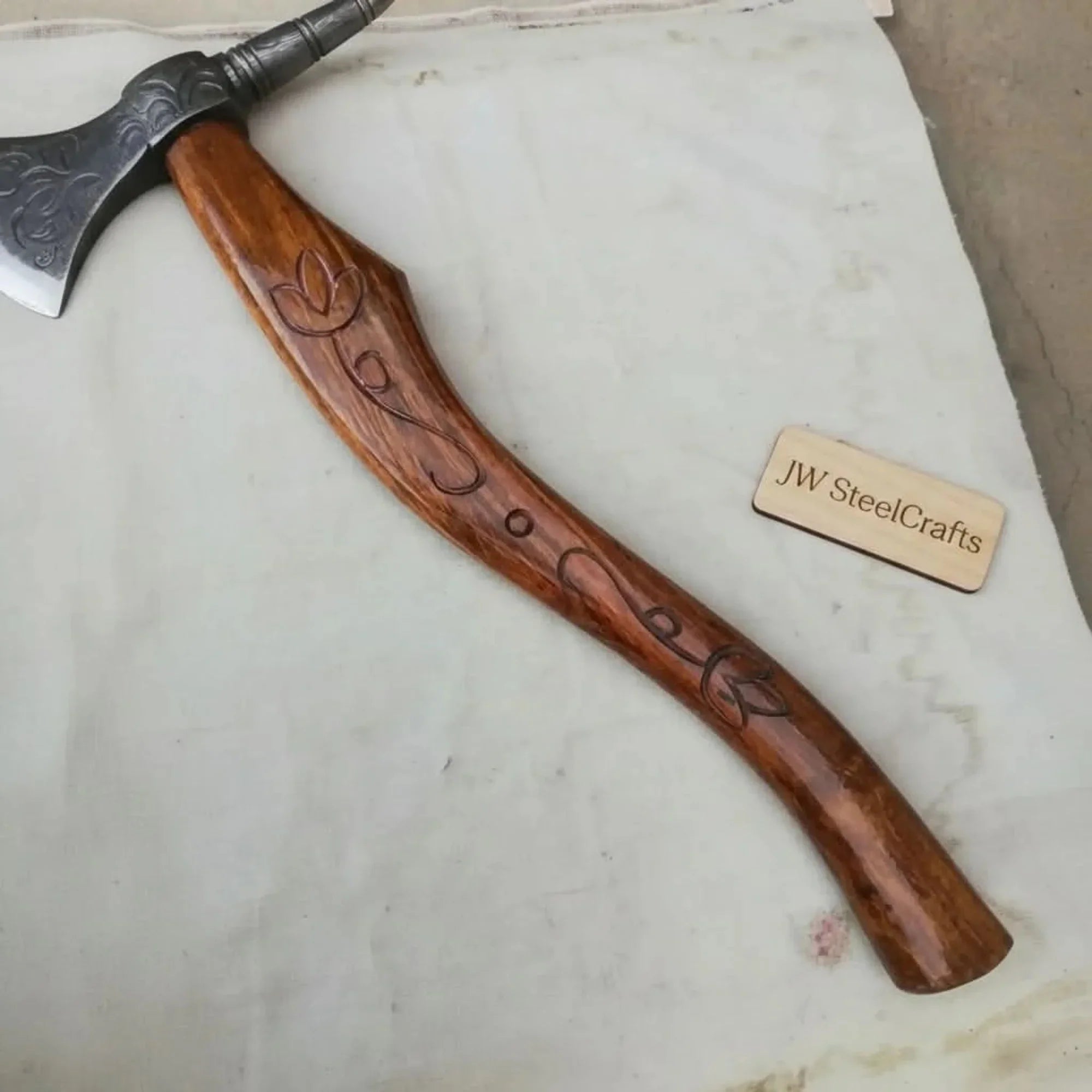Varrok Spike Tomahawk axe with Damascus Steel Head