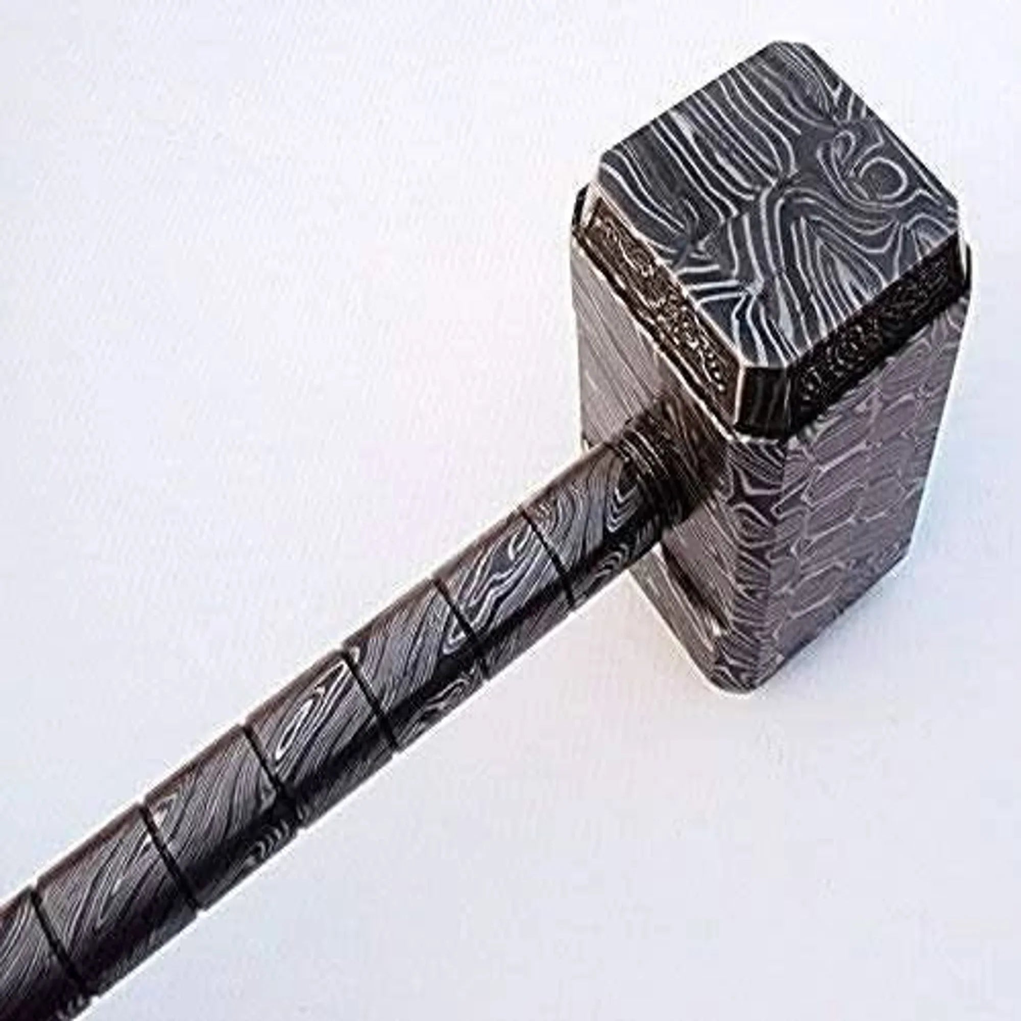 Asgard Forge Hammer 10" Handmade One-Piece Full Damascus Steel Blacksmith Hammer