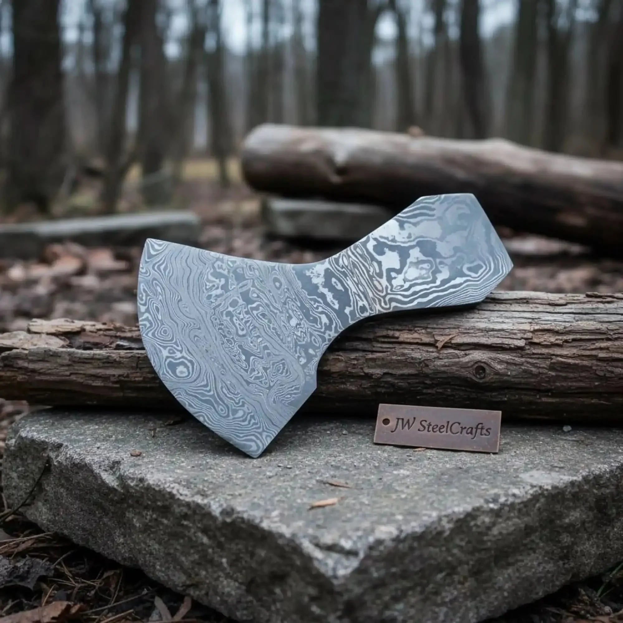 Craghollow Steel Axe Head 6" Handmade Damascus Blank for Custom Axe Builds
