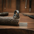 Damascus Gold Fan Edge Rings pair with Sunburst Inlay