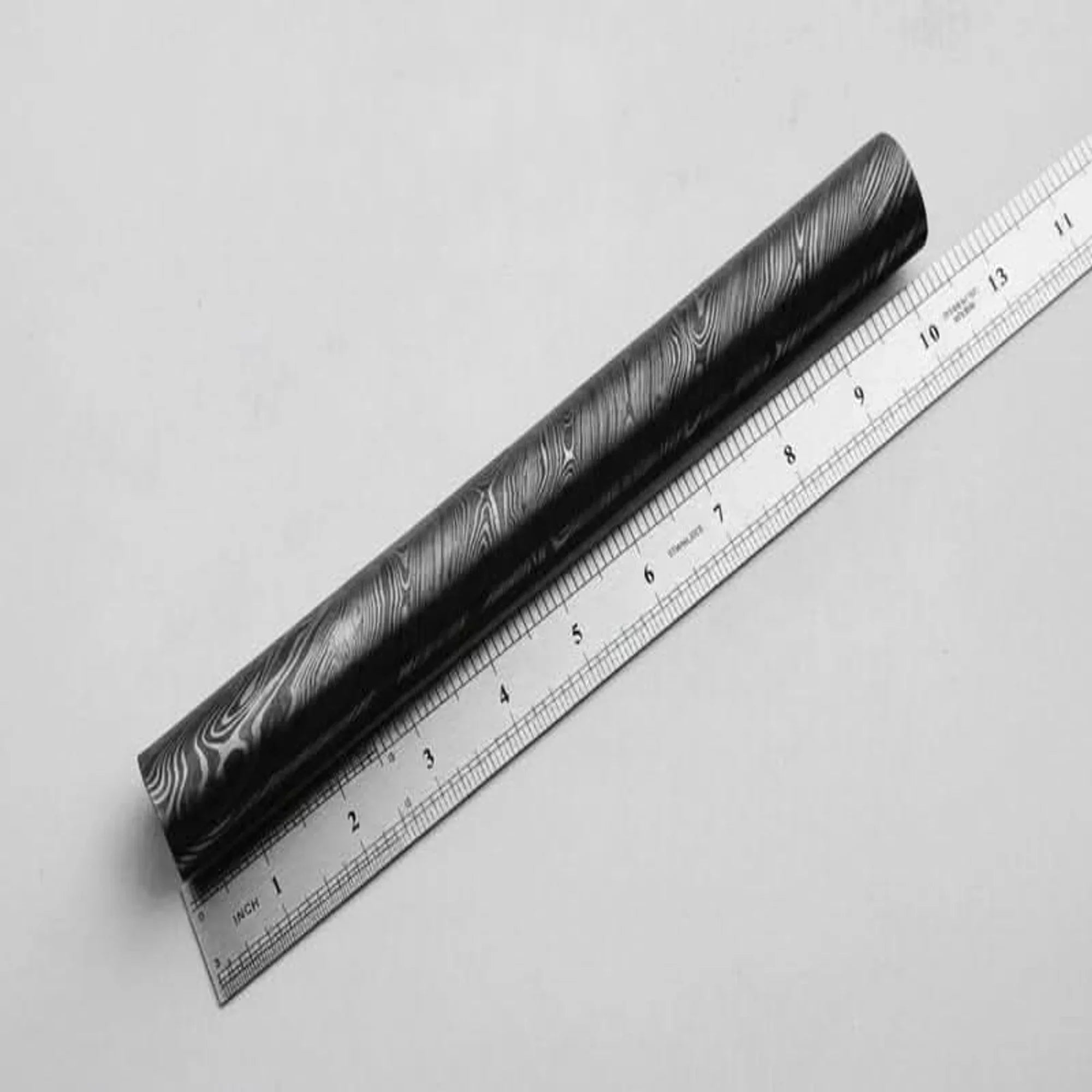 Ravenline Damascus Rod Handmade 10 Inch Round Bar for Ring Making