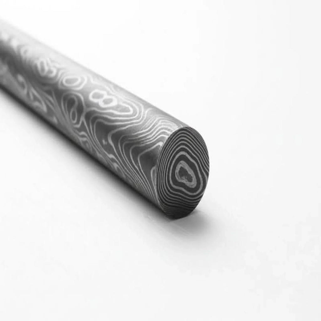 Ravenline Damascus Rod Handmade 10 Inch Round Bar for Ring Making