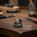 Damascus Grooved Band set with Twisted Pattern for Couples