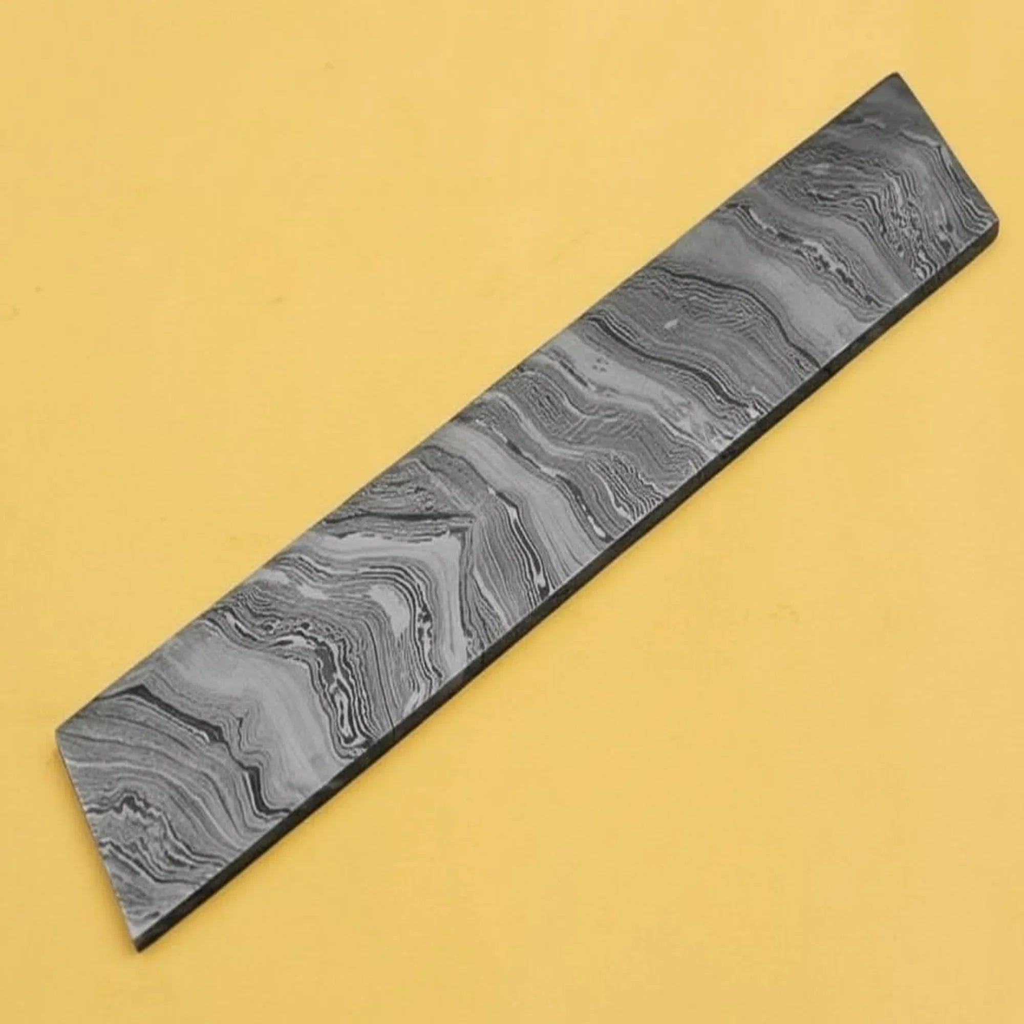 Hazeforge Bar Damascus Rod 9" Handmade Flat Billet Bar