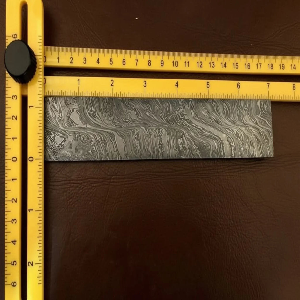 Steelwisp Damascus Bar Rod 7" Premium Flat Billet Bar Pattern Welded Blank for Knife and Tool Making