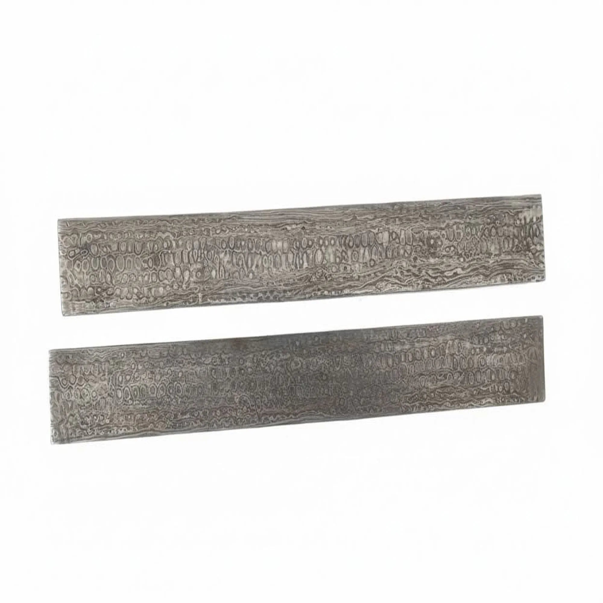 12 Inch Damascus Steel Billet Bar Pair 2 Inch Wide Pattern Welded Bladesmith Stock for Knife Making