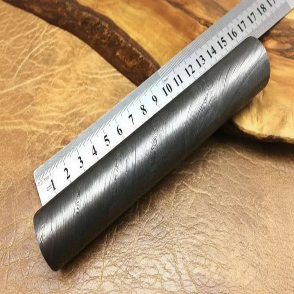 6” Damascus Steel Round Bar Rod 25.5 mm Diameter for Ring Making