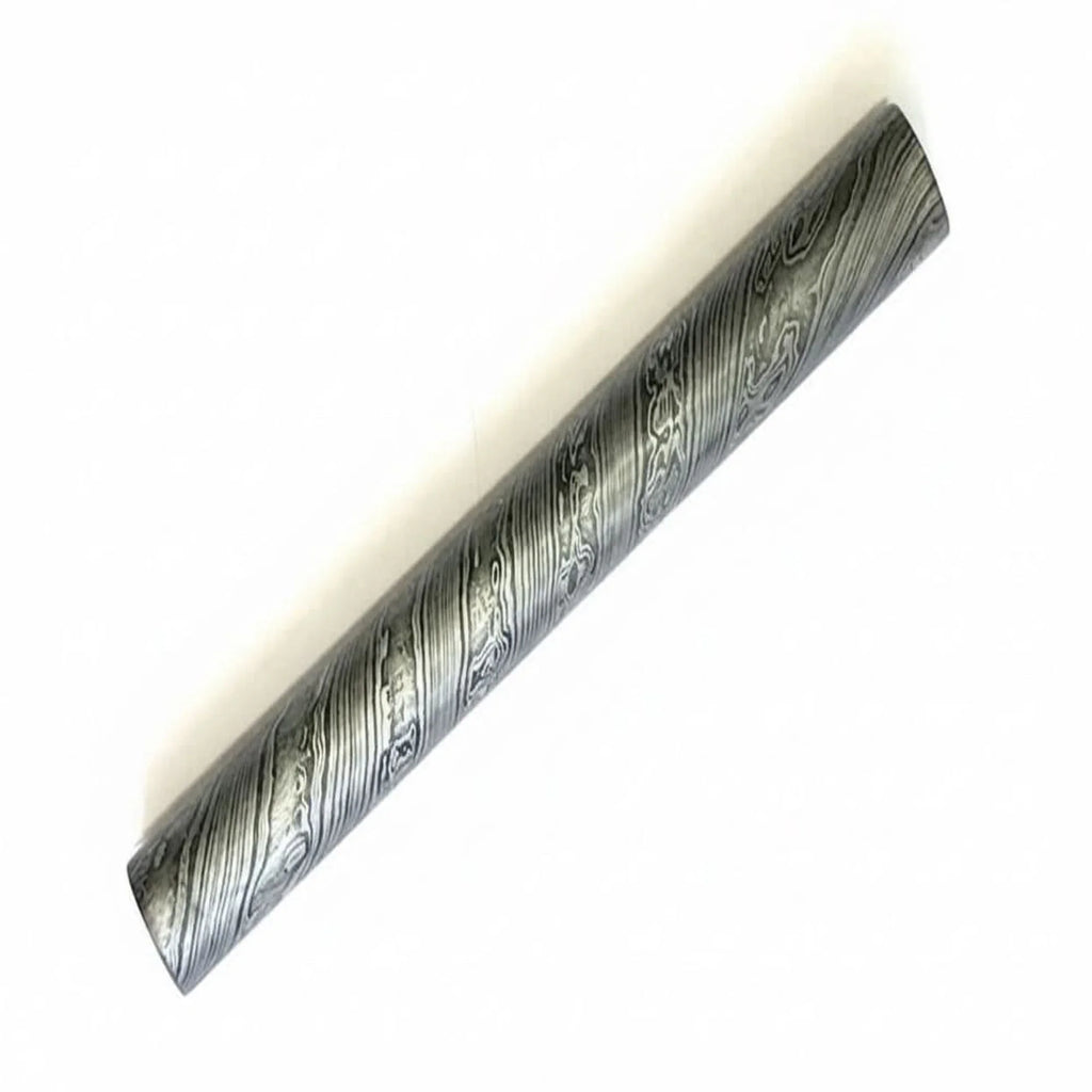 10.5 Inch Twisted Damascus Steel Round Bar 30 mm Billet for Ring and Guard Making