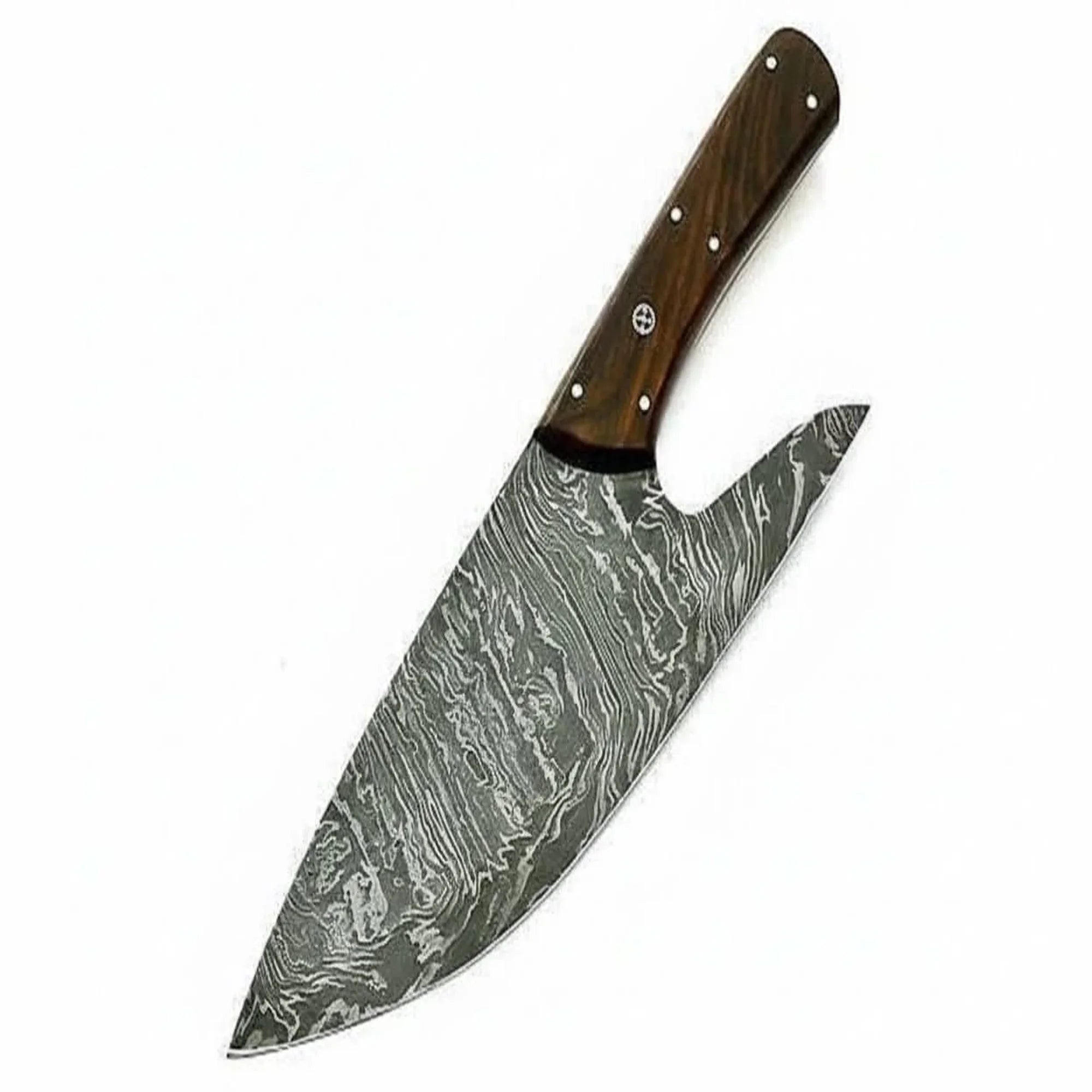 Damascus Steel Mini Cleaver Chef Knife with Rosewood Handle – 10 Inch Overall