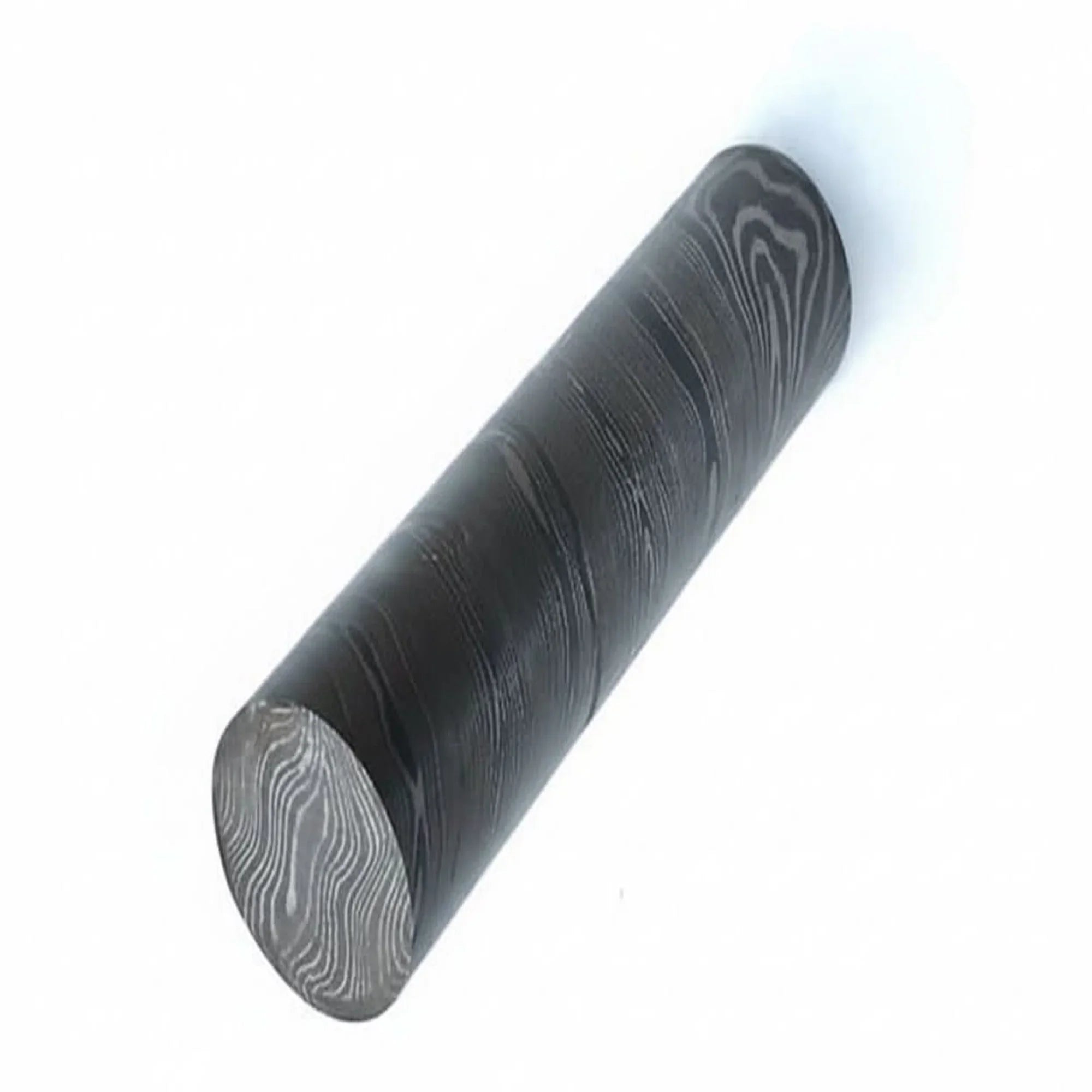 Twisted Damascus Steel Round Billet in Pre Etched Five Inch Bar
