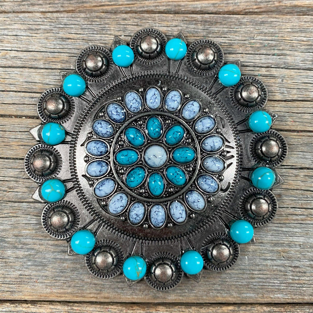 Blue & White Turquoise Concho Berry Jacket #BJW212L