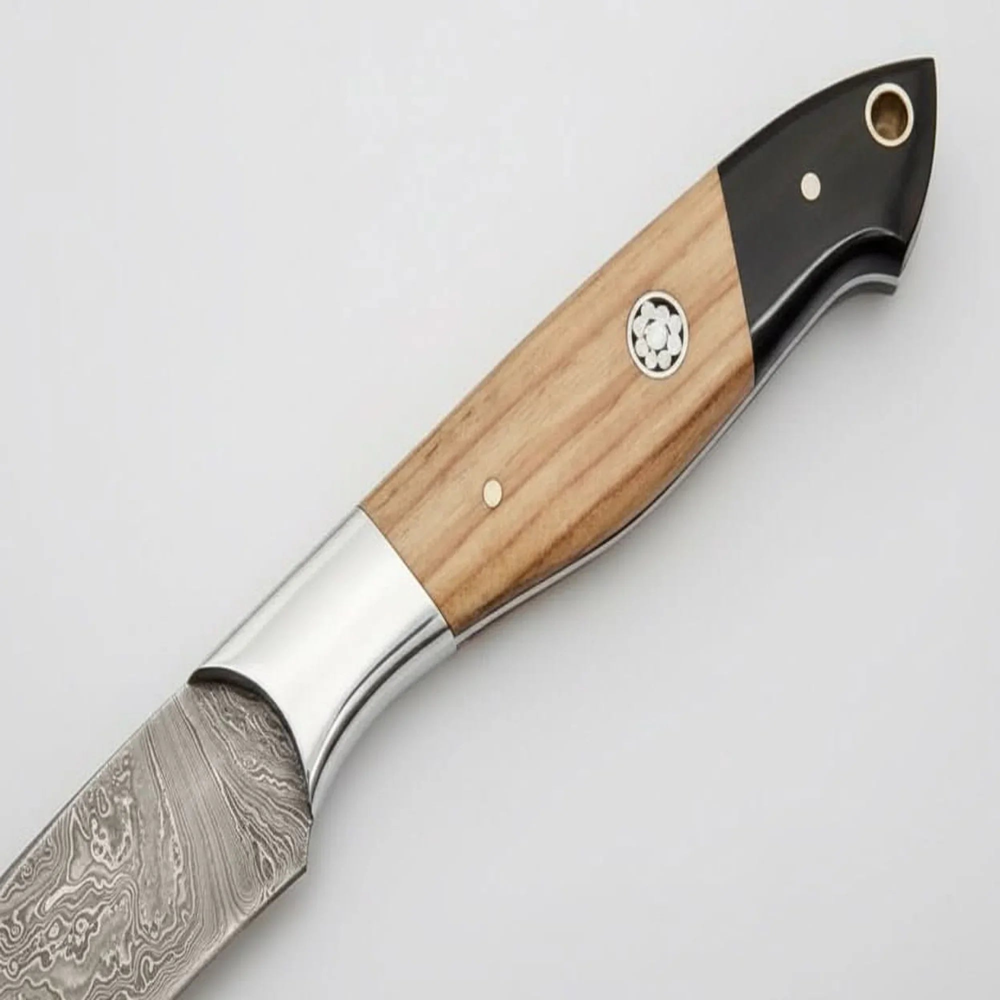 9" Handmade Damascus Steel Utility Knife with Olive Wood Handle