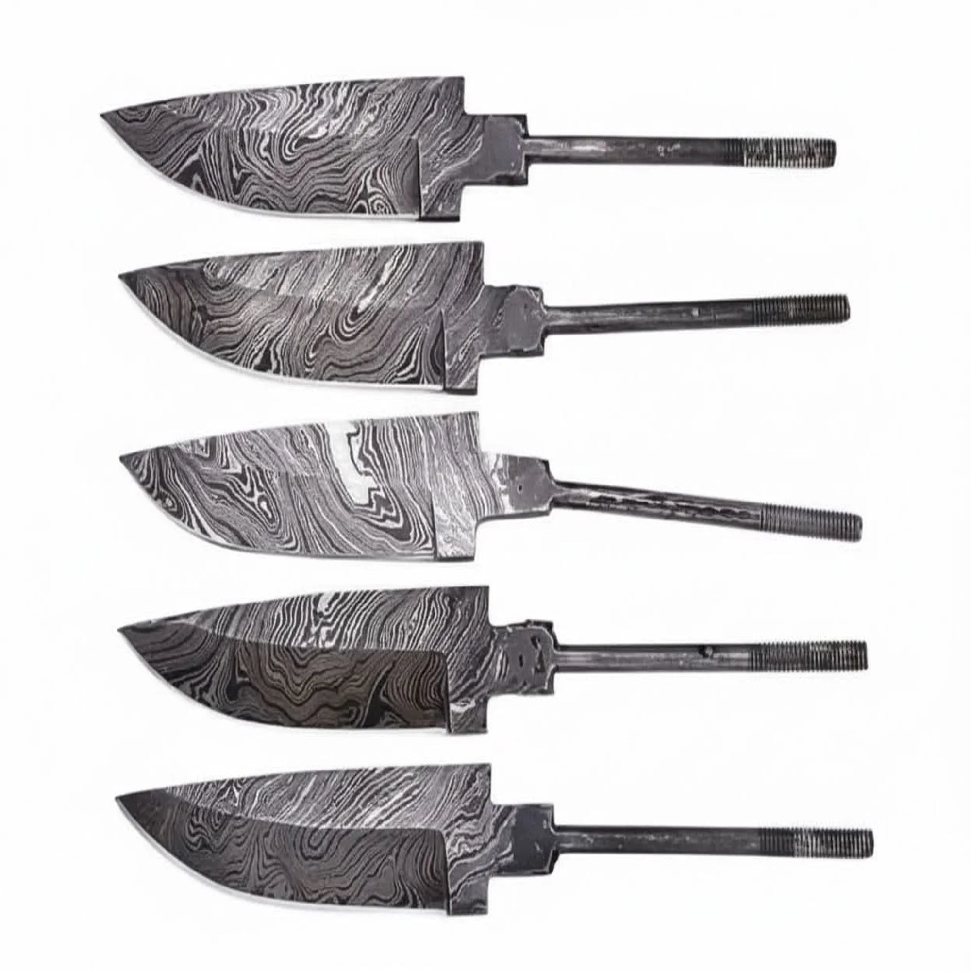 5-Piece Hand Forged Damascus Hunting Knife Blanks Set