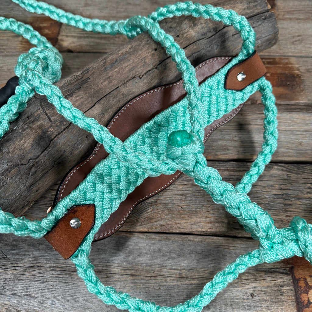 Bronc Noseband Mule Tape Halter with Copper Clear Conchos #MT300 — view 4