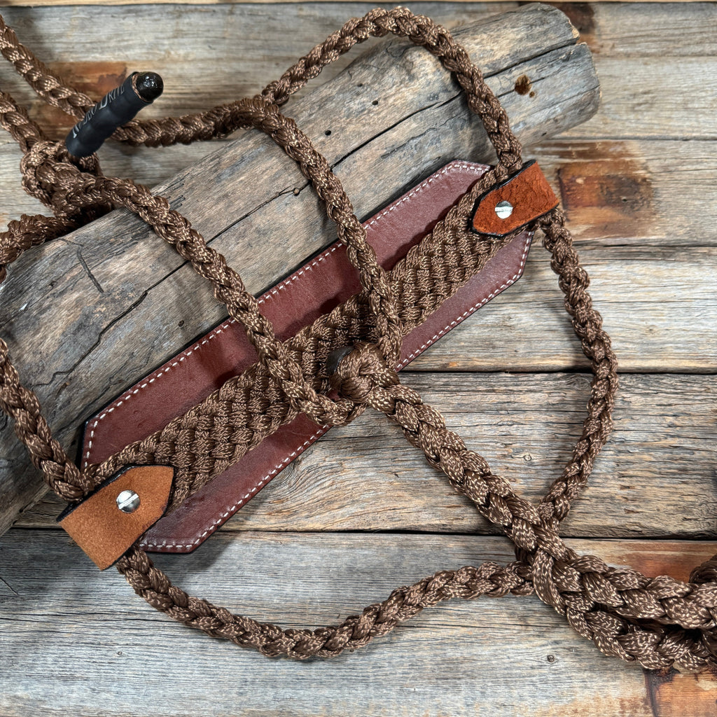 Bronc Noseband Mule Tape Halter with Copper Turquoise/Clear Conchos #MT301 — view 4
