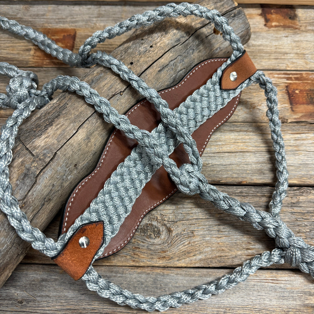 Bronc Noseband Mule Tape Halter with Turquoise Sunflower Western Conchos #MT306 — view 4