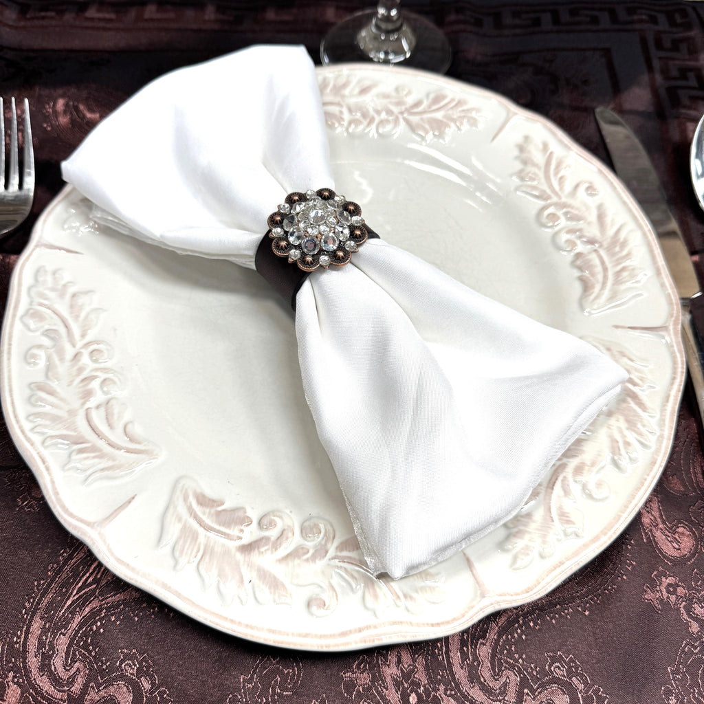 Copper Clear Crystal Concho Napkin Ring #CNR100 — view 3