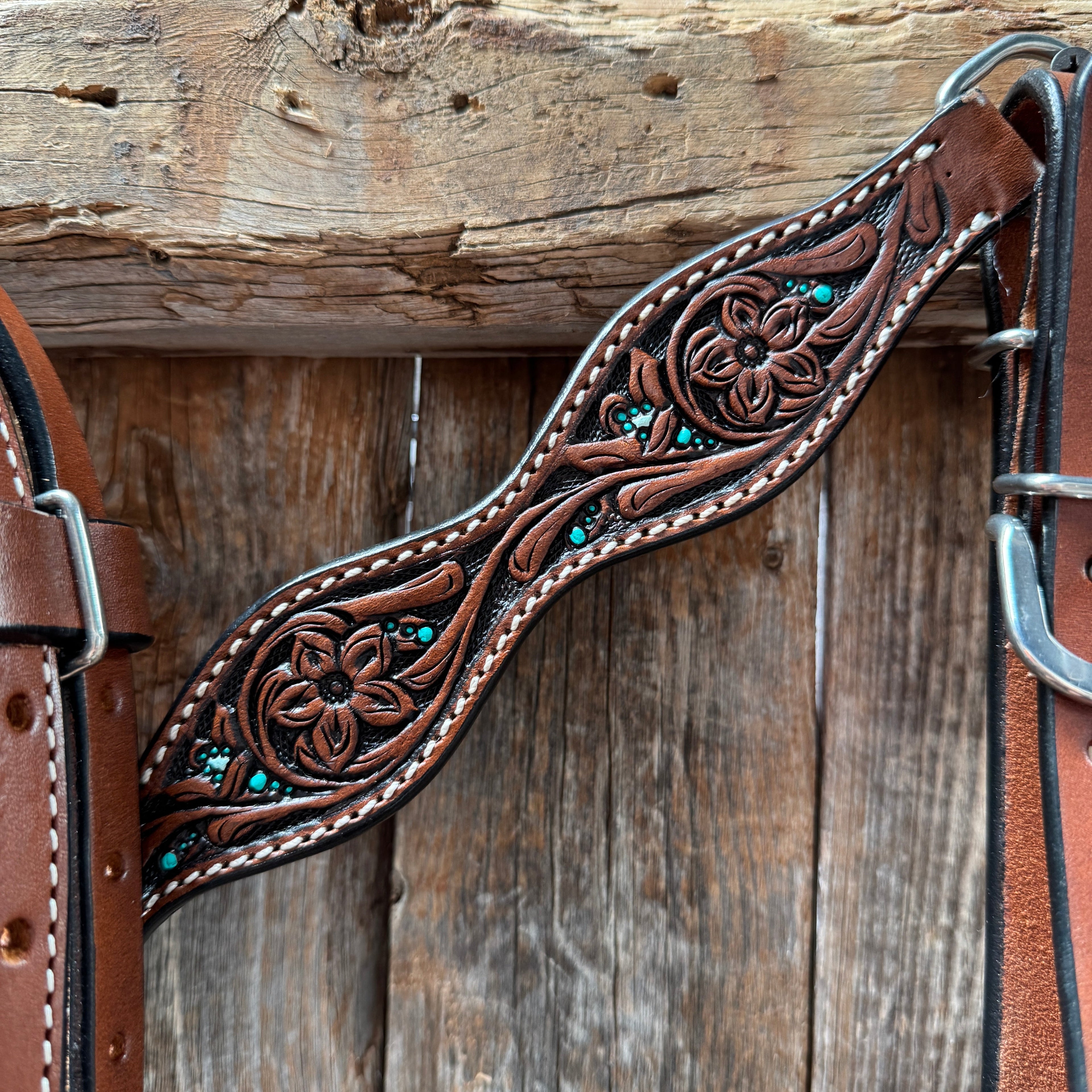Floral and Teal Dot Pony Tack Set #P56258 — view 4