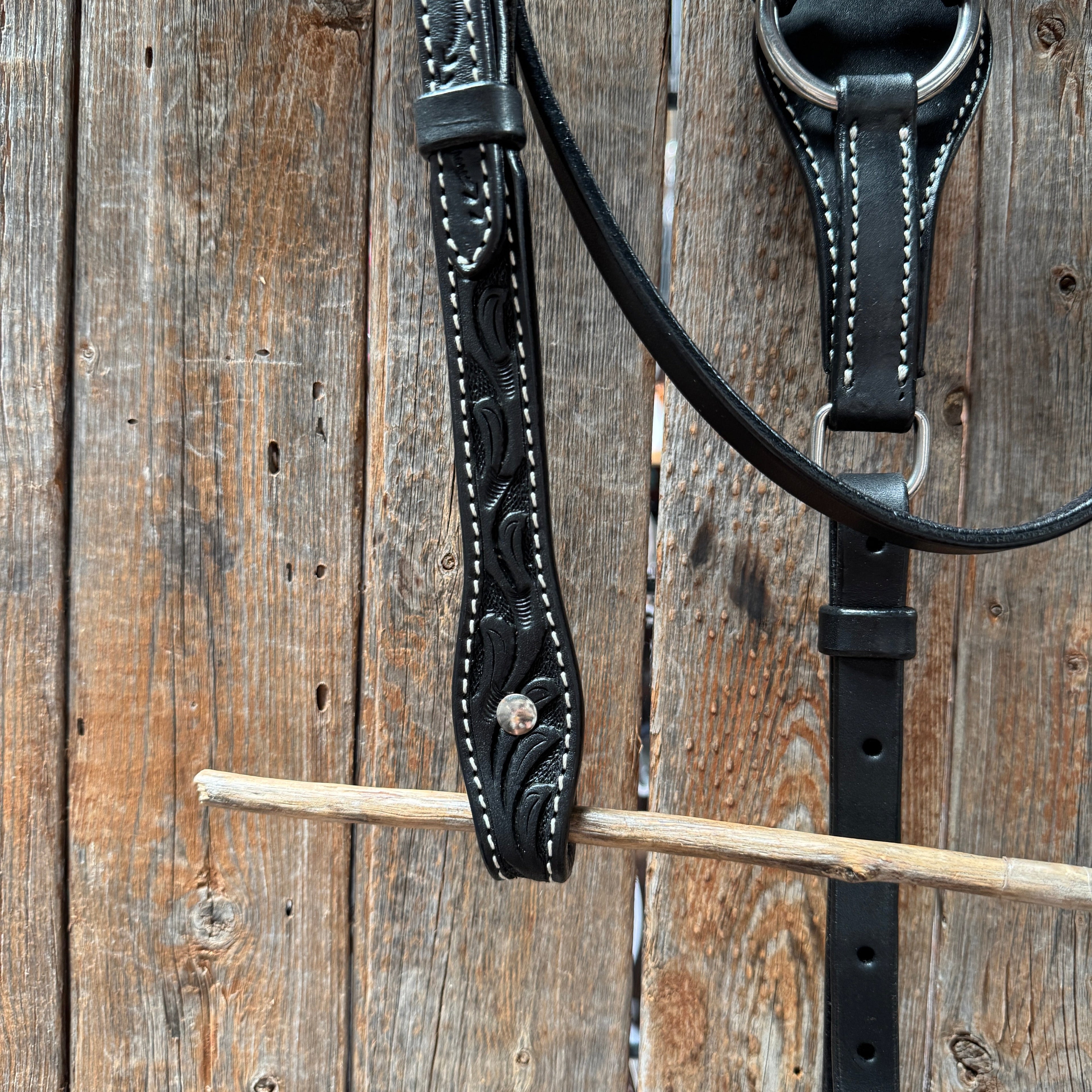Floral Tooled Black Pony Tack Set #P5066BLK — view 3