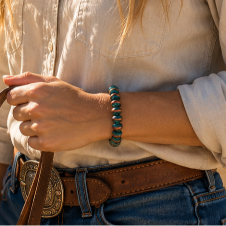 Patina Copper Fashion Navajo Pearl Stretch Bracelet