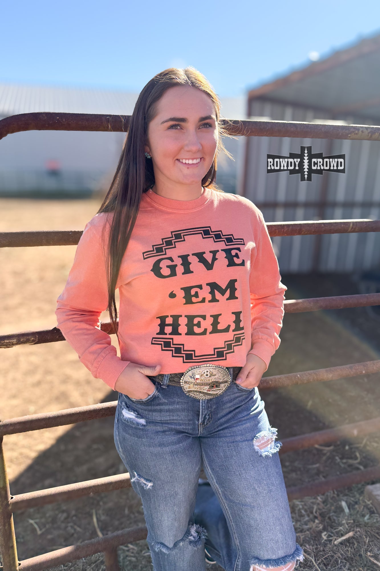 DS Give 'Em Hell Long Sleeve Tee by Rowdy Crowd Clothing - product image 3