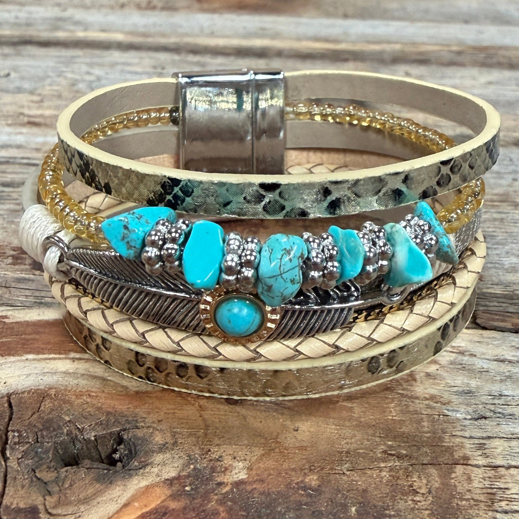 Gold Boho Multi Strand Wrap Bracelet
