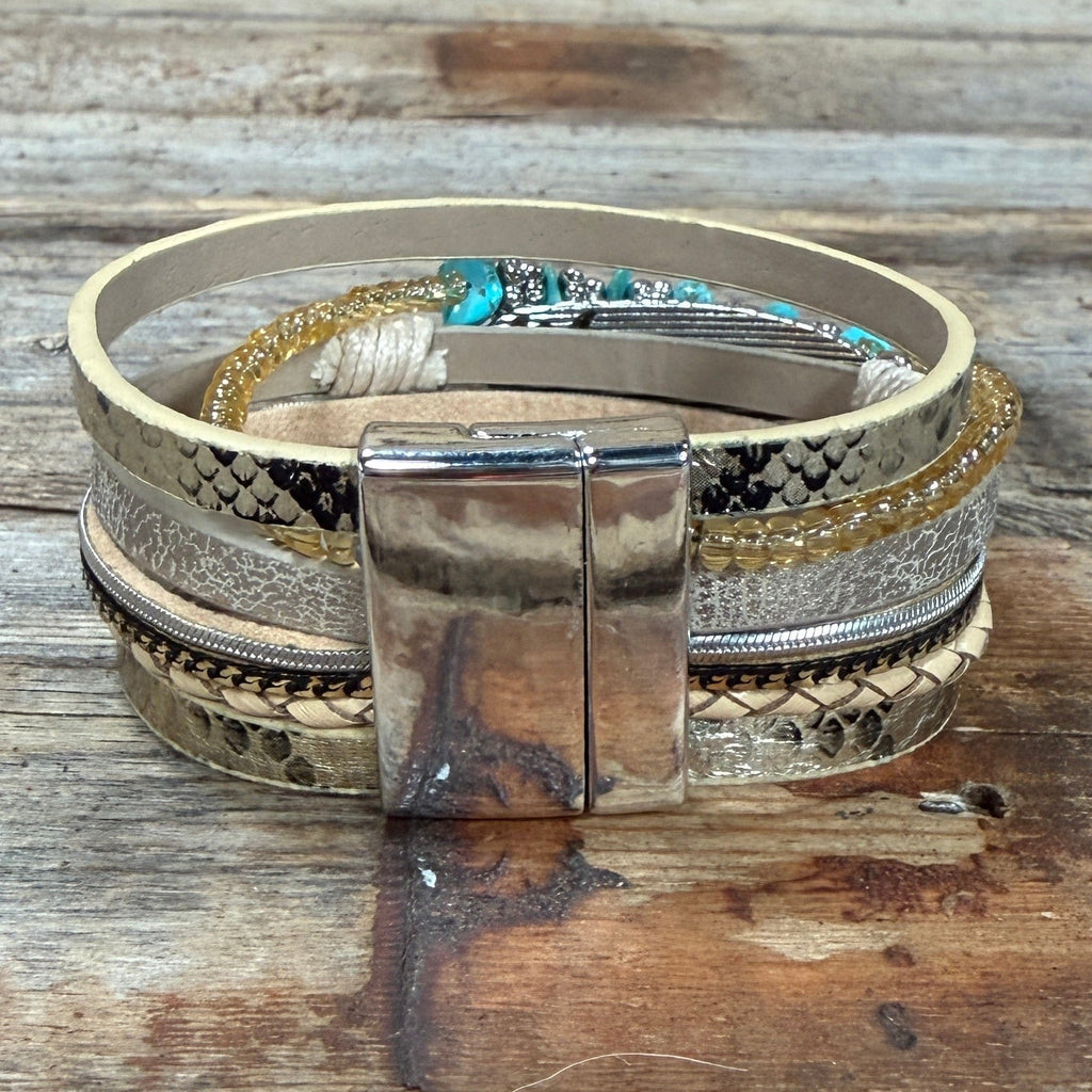 Gold Boho Multi Strand Wrap Bracelet