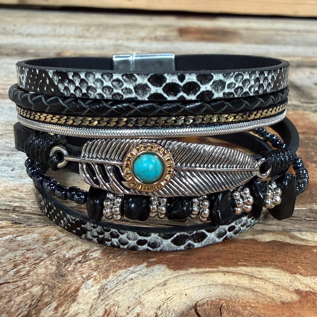Onyx Boho Multi Strand Wrap Bracelet